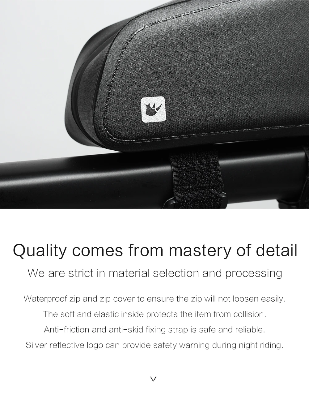 Rhinowal Bicycle Bags Waterproof Cycling Top Front Tube Frame Bag Large Capacity MTB Road Bicycle Pannier Black Bike Accessories (10)