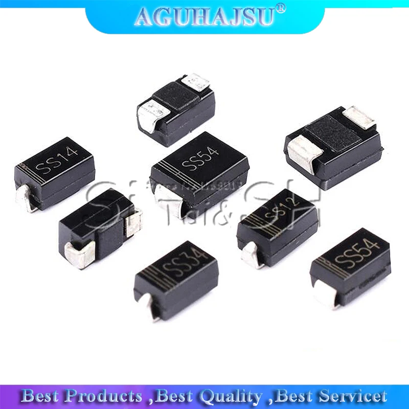 100 шт. выпрямительный диод 1N5819 SS14 1N5822 SS34 SR160 SS16 1N5817 SS12 SR1 SS110 SR360 SS36 SR240 SS24 SR2 SS210