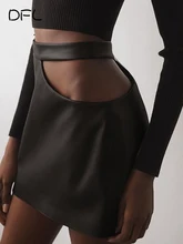 

DFLlifes Hollow Out Women's Skirt Solid Woman Clothes Fashion Woman Short Mini Skirt Women 2022 Sexy Clubewear Spring Summer New