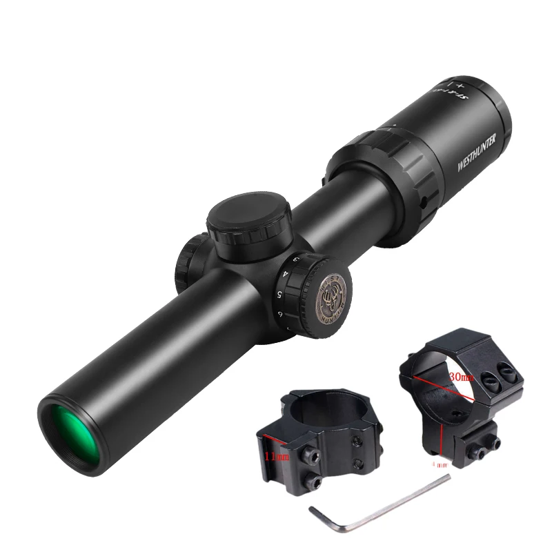 Компактный прицел Hungting WESTHUNTER ST-R 1-6X24IR оптический прицел быстрого прицеливания с подсветкой - Цвет: low 11mm mount