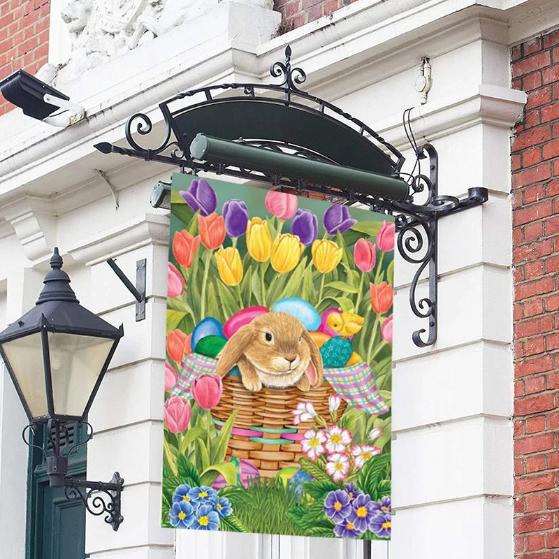 

New Double-sided Printing Easter Garden Flag Banner Festivals Holidays Seasons Decoration Accessiories Party Banner Flags