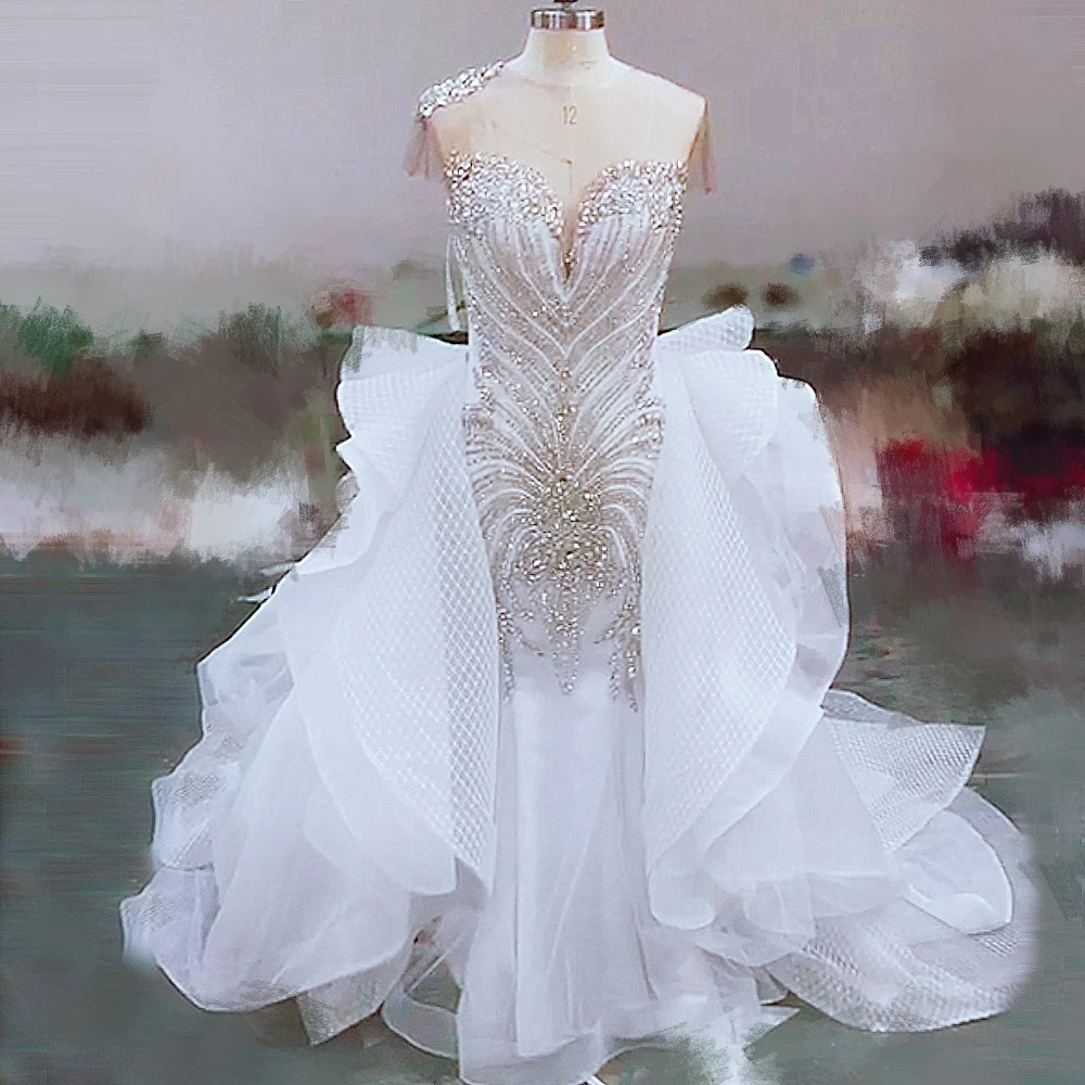 RSW1684 реальные фотографии Yiaibridal Кристалл бисера из двух частей Съемная юбка