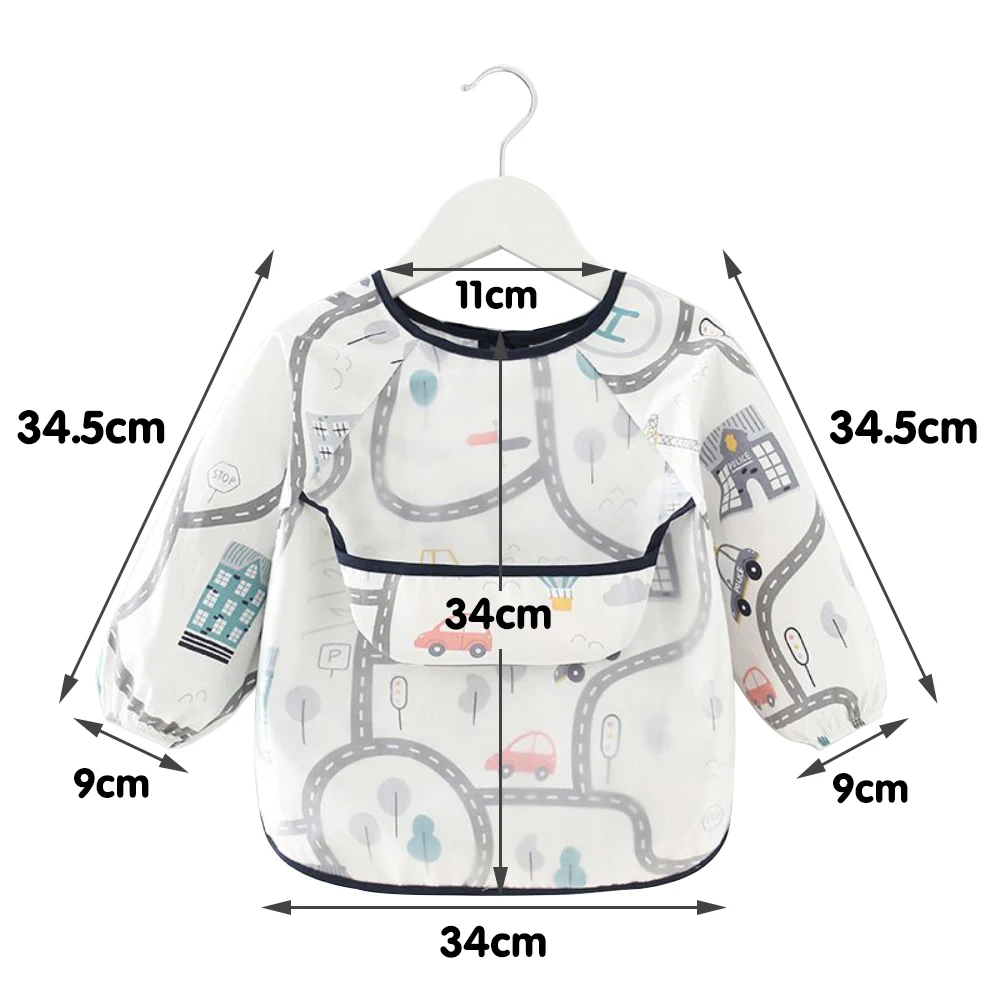Baby Bib Waterproof Apron Long Sleeve Art Smock for Kids Baby Stuff Chest Protection Feeding Bibs