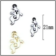 1pcs Série Halloween Fantasma Forma Encantos Do Esmalte Pingentes Brinco Jóias DIY Acessórios Encantos Para Fazer Jóias(China)