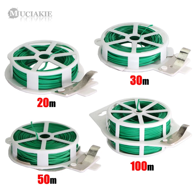 Muciakie 1Pc Garden Twist Tie Újrahasznosítható, Zöld Bevonattal Ellátott Húr Vágó, Erős Növényi Csavarral Kötött Kertészet Zöldség Oltó Rögzítő