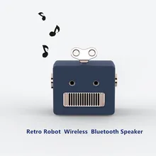 [Синий] Новые мини-Портативные подарки Ретро робот-динамик компактный милый беспроводной bluetooth-динамик