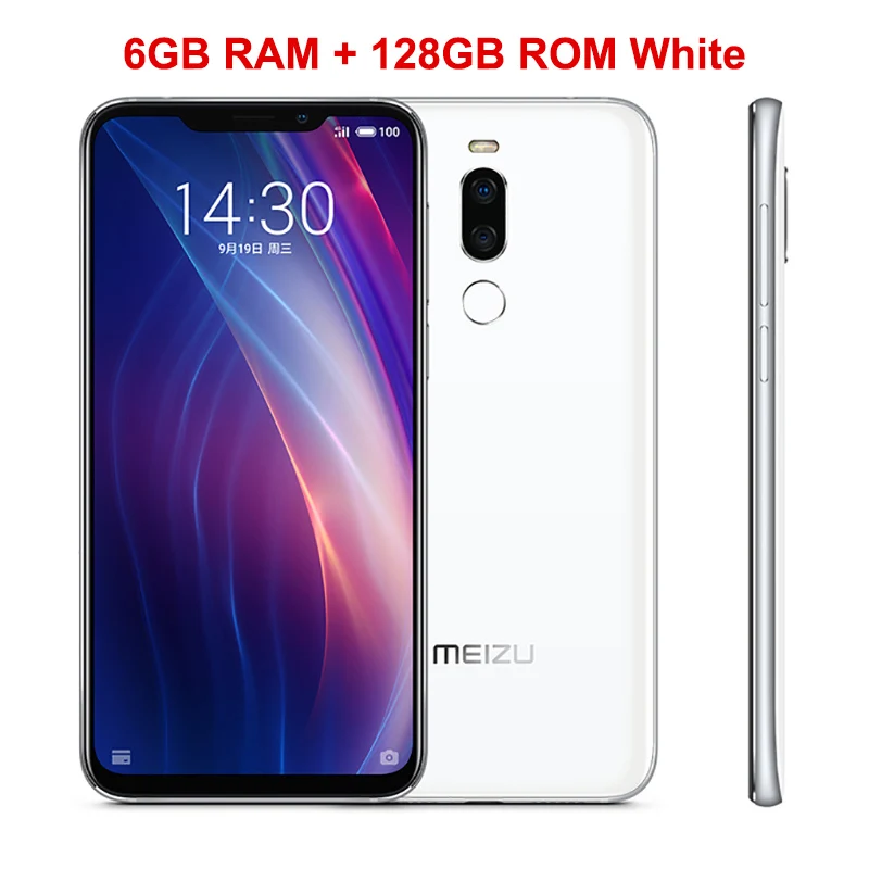 White 6GB 128GB Meizu X8, 4G ram, 64G rom, 4G LTE, мобильный телефон Snapdragon 710, четыре ядра, экран 6,15 дюйма, две камеры, сканер отпечатков пальцев, смартфон - Цвет: White 6GB 128GB