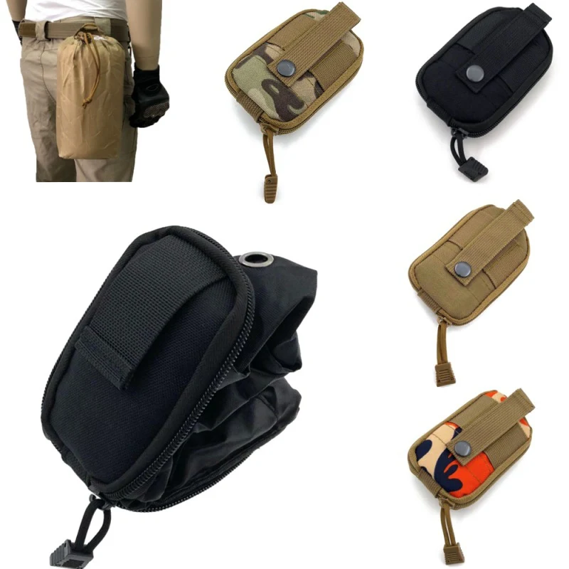

Military Portable Utility Hunting Storage Bag Foldable Belt Pouch Tactical Waist Camping Drawstring Waist Pack Outdoor Sports