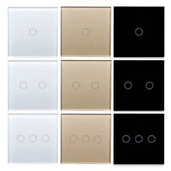 

9 Styles Touch Switch EU/UK Standard White Crystal Glass Wall Panel Smart WiFi LED Light