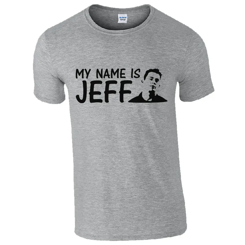 Новый меня зовут футболка Jeff Смешные лоза пародия для & мужские Шутка Подарок топ