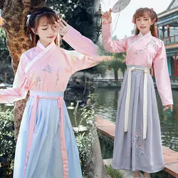 Китайский древний костюм сказочной принцессы традиционный Hanfu народный винтажный Ориент Тан Dynesty Косплей Костюм Stduent сценическое платье