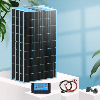 

BOGUANG 480w flexible Solar Panel 12v /24v charger Light weight Monocrystalline cells battery charger kit for 12v car boat RV