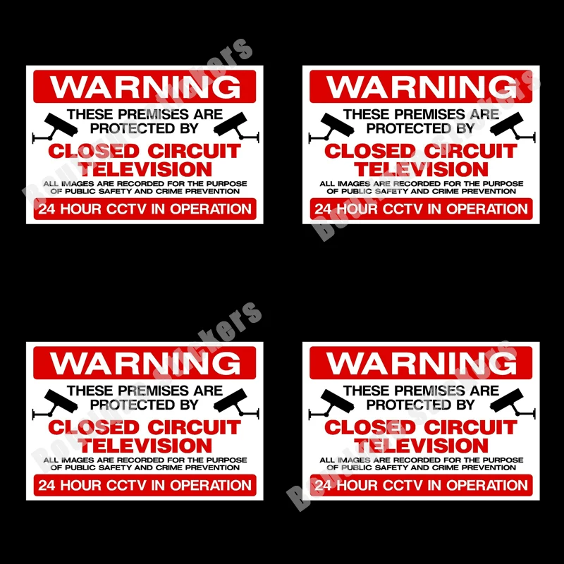 Security Warning premises are protected 24hr Window Sticker CCTV Sign 