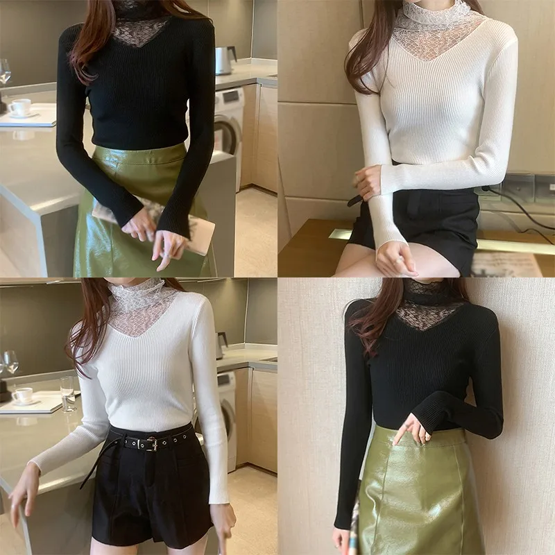 Autumn Fashion Literary Half High Neck Knitted