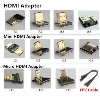 

0.2-1M FPV Dual Up Angled 90 Degree HDMI Type A Male to Male HDTV FPC Flat Cable for Multicopter Aerial Photography 10CM 50CM