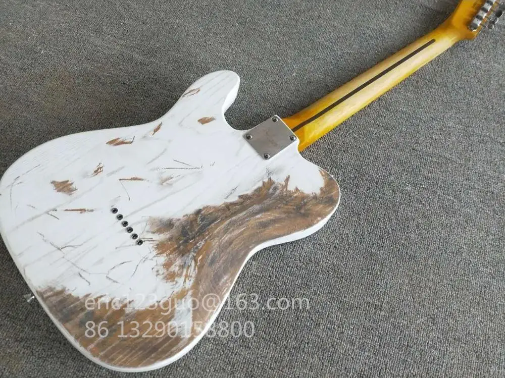Электрогитара Relic белого цвета telrхром Hardwares клен гриф, индивидуальные! paypal доступны! T-29