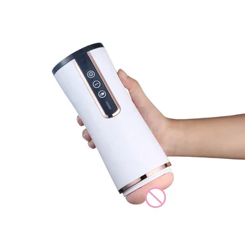 Voice Male Silicone Masturbator Cup Vibrator Pocket Pussy Sex Toy for Man Masturbation 4