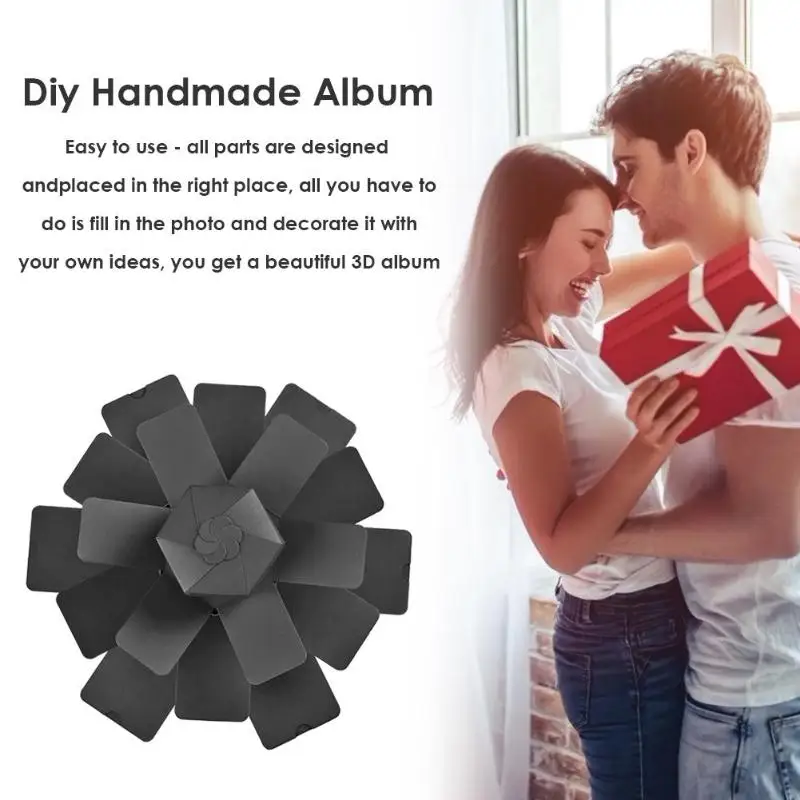 Ручной работы сюрприз взрыв коробка шестиугольная DIY Фотоальбом скрапбукинг Подарочная коробка для Валентина Свадьба День рождения Рождественский подарок