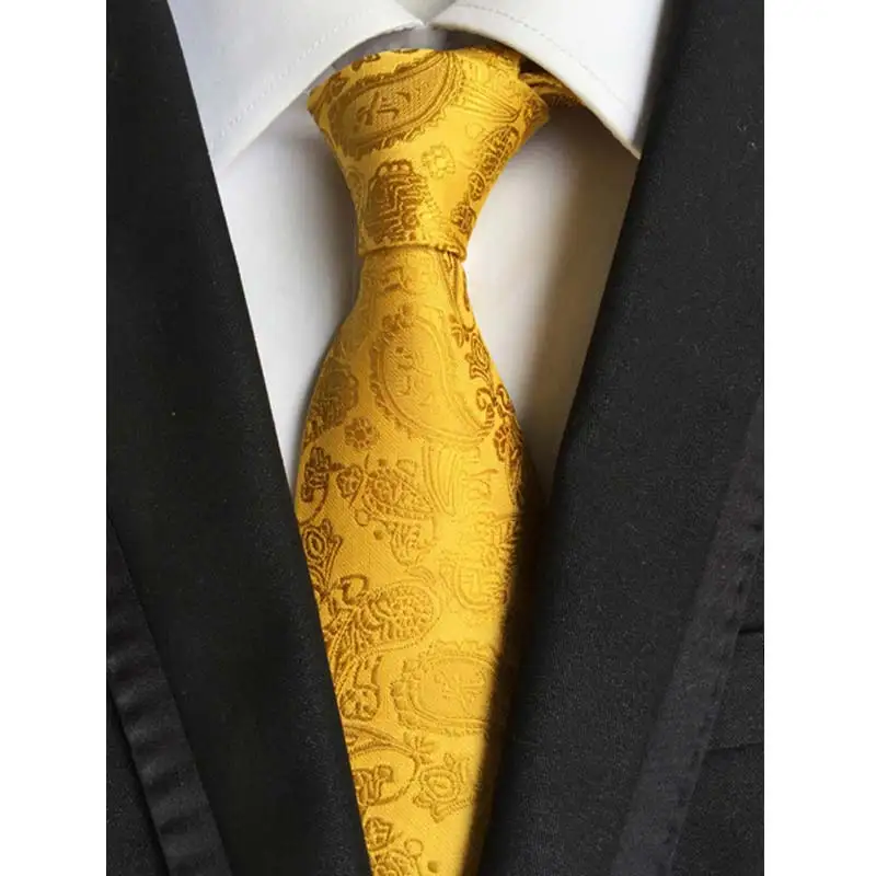 Классические мужские галстуки шелковые галстуки 8 см Пейсли горошек полосы галстук для мужчин для формальных и деловых встреч и торжеств вечерние галстуки подарок - Цвет: YU-E13