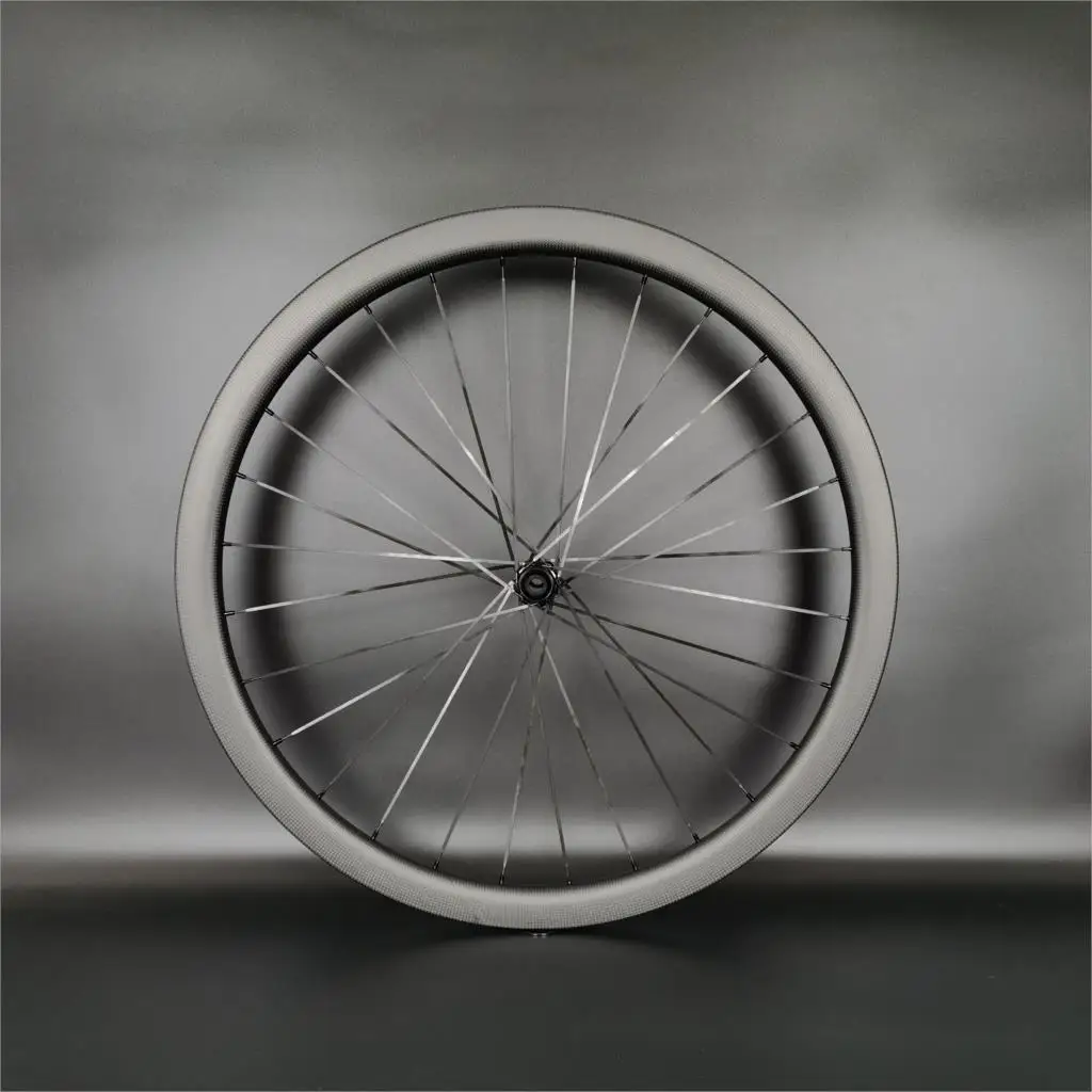 700C Road disc brake carbon wheels front 38mm rear 50mm depth 25mm width clincher/tubular carbon wheelset with 3k matte finish
