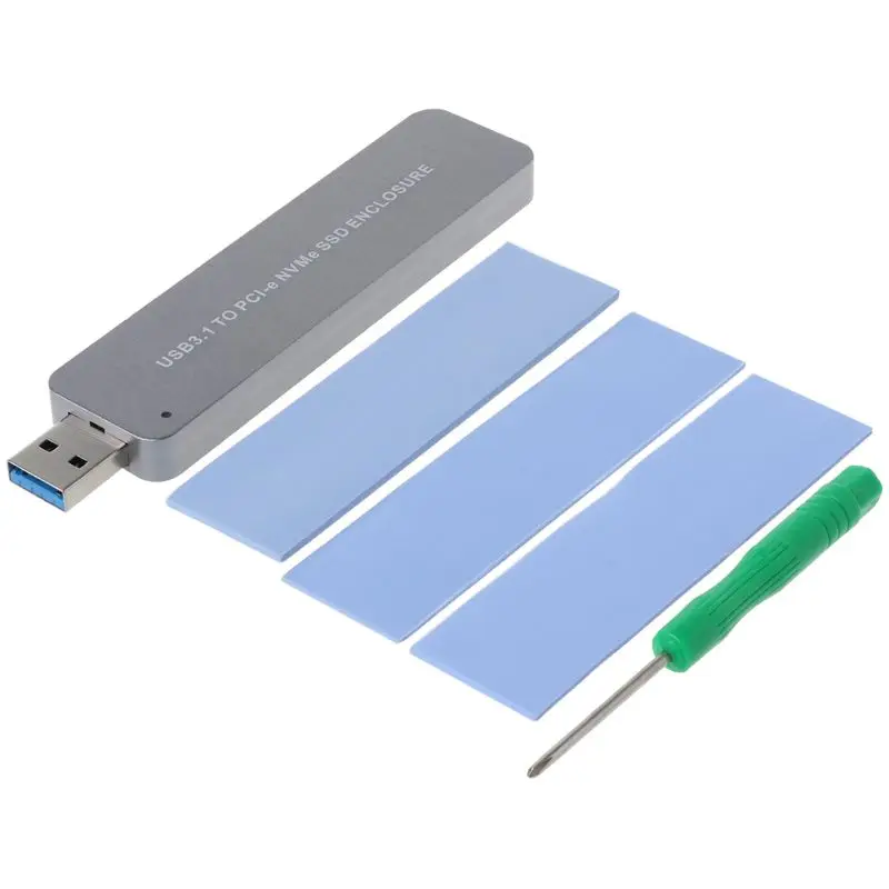 2 Алюминий M.2 NVME к USB 3,1 Тип диск PCIe SSD HDD CNC обработки корпуса M-Key SSD к USB-A адаптер конвертер - Цвет: 2