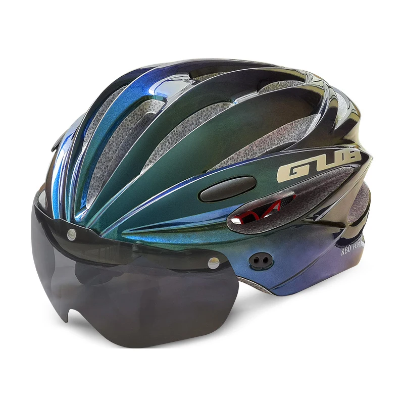 

MTB Road Bicycle Helmet Intergrally-molded Bike Helmet with Visor Goggles Lens Ultralight Safe Riding Cycling Cap For Men Women