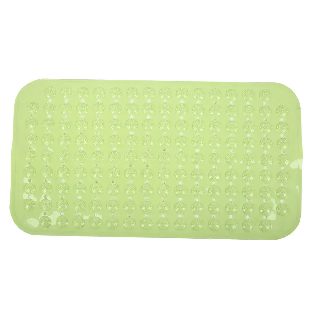 Mat Bathroom Shower Rug Rubber BUBBLE Extra Long 6 Colors Cups Water Absorbent Anti Non Slip Safety Suction - Color: Green