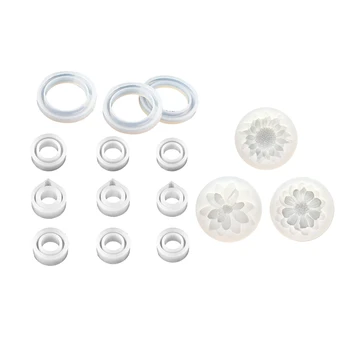

Diy Silicone 3D Flower Moulds Mold Resin Jewelry Pendant Making Tool Crafts with Jewelry Casting Molds 12 Pieces