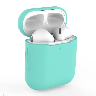 Green Силиконовый защитный чехол для Apple AirPods, беспроводная Крышка для наушников AirPod 2 1, аксессуары для наушников Air Pods, защитная оболочка - Цвет: Green