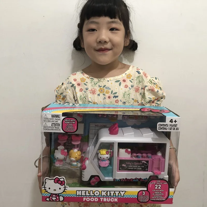 

2020 Hot One Piece Hello Kitty Anime Characters Fast Food Truck Girl Child Play House Kitchen Simulation Toys Christmas Gifts
