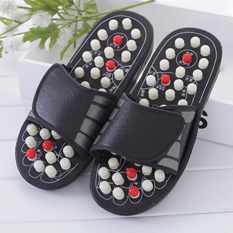 

BomKinta Taiji Acupoint Magnetic Therapy House Slippers Men Shoes Indoor Spring Massage Health Protect Slippers Chinese Acupress