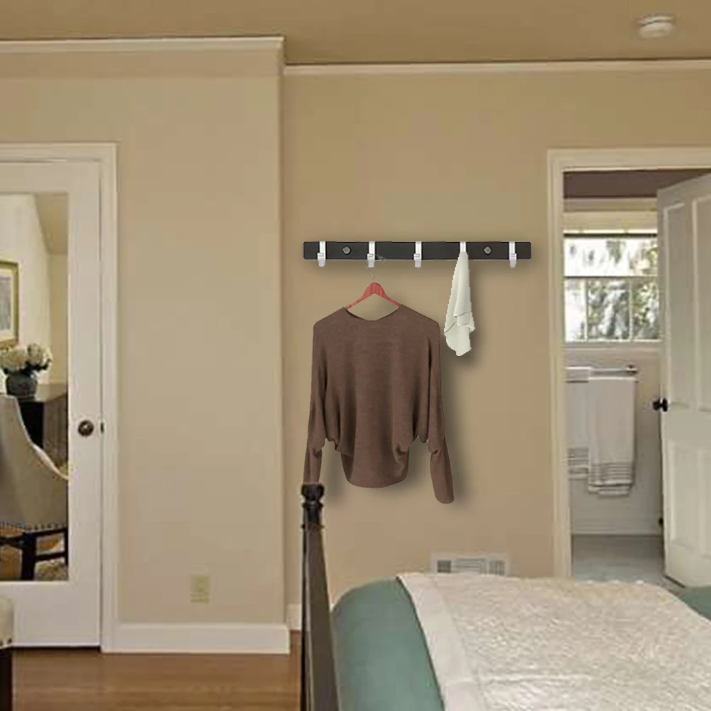 Space Aluminum Wall Mounted Hanger No Drilling Durable Back Door Bathroom Coat Rack Multi Hooks Easy Install Holder Towels