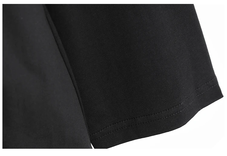 [EAM] Women black square split joint temperament T-shirt New Round Neck Long Sleeve  Fashion Tide  Spring Autumn 2020 1Z451