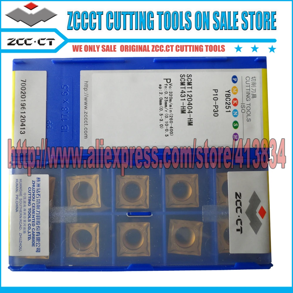 

50pcs ZCCCT tools SCMT120404-HM SCMT120404 ZCCCT SCMT 120404-HM ZCC.CT Cemented Carbide CNC Cutting Tools Turning Inserts