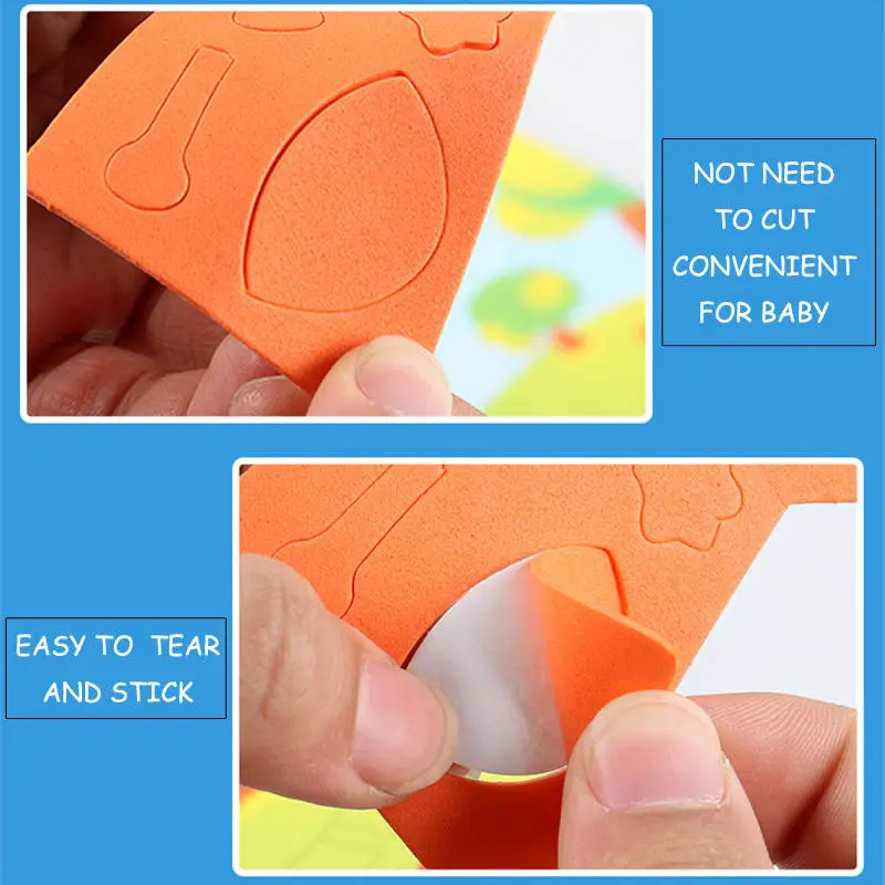 BalleenShiny DIY детские наклейки, игрушки-головоломки, Мультяшные животные, EVA трехмерная детская паста, развивающие игрушки