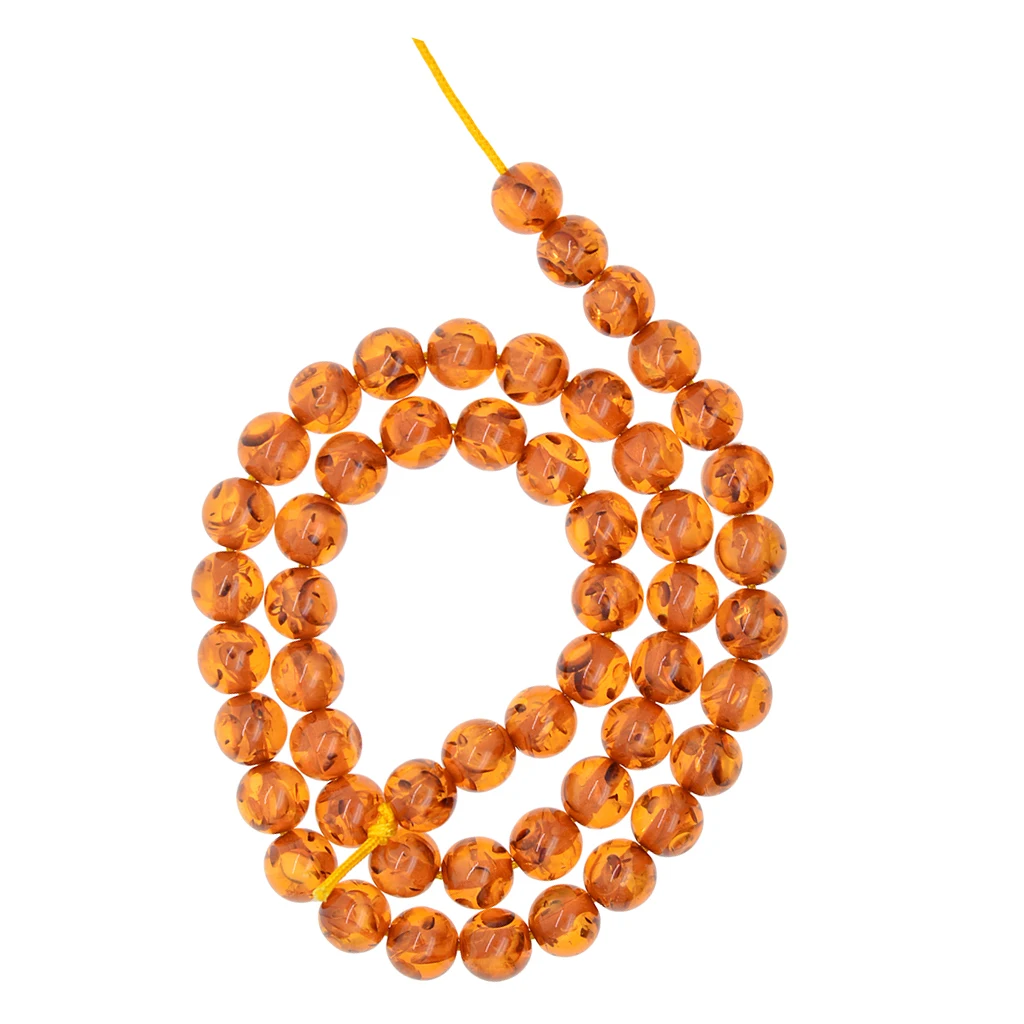 DIY Necklace Bracelet Earrings Jewelry Craft Designing Beads 8mm Amber Beads