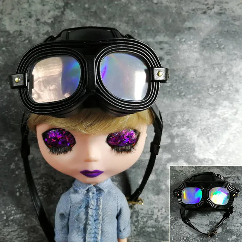 Bybrana BJD1/3 1/4 1/6 кукла головной убор Пилот шлем мотоциклетный шлем прозрачный синий/блестящий цвет СЕРЕБРЯНЫЙ настраиваемый размер - Цвет: 8