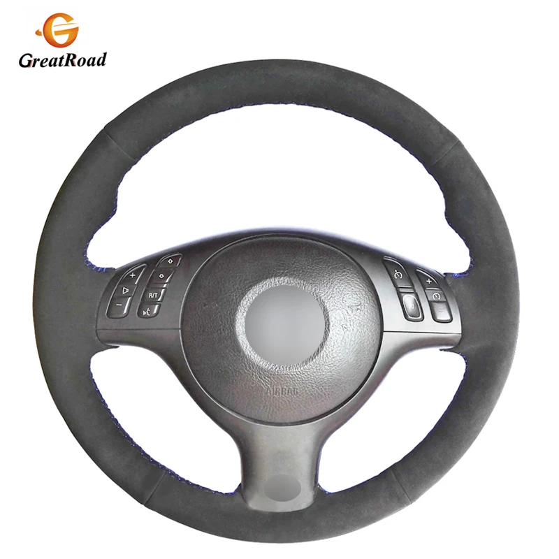 

Black Suede Car Steering Wheel Cover for BMW E46 M3 E39 330i 540i 525i 530i 330Ci 2001 2002 2003