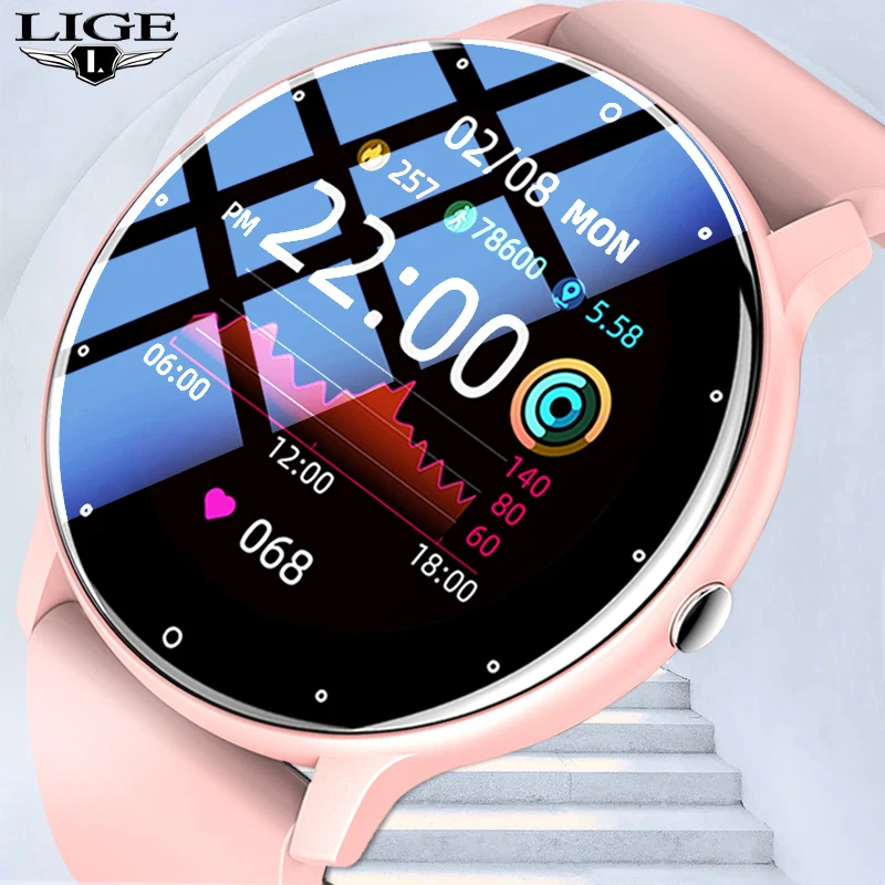 LIGE 2022 New Smart Watch Women Full Touch Screen Sport Fitness Watches IP67 Waterproof Bluetooth For Android ios smartwatch Men 1