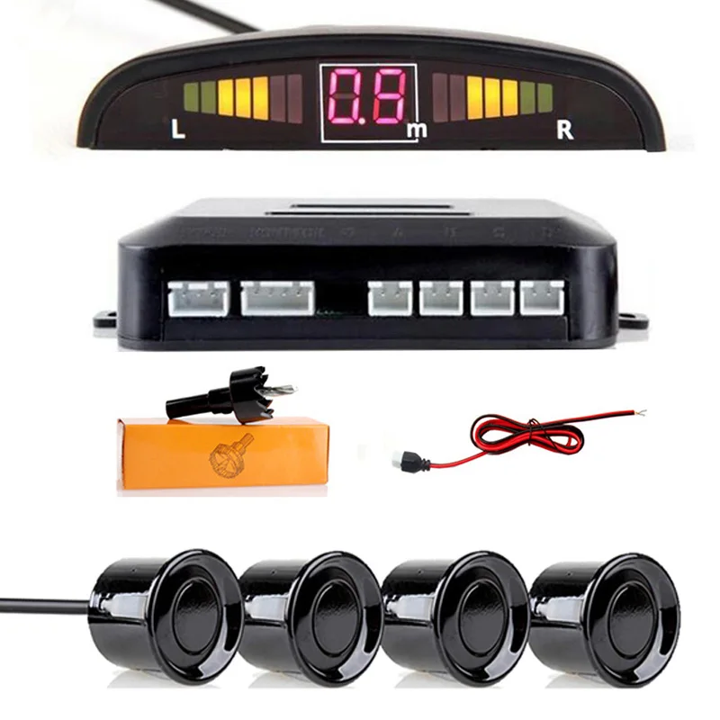 

Car Auto Parktronic LED Parking Sensor With 4 Sensors Reverse Backup Car Parking Radar Monitor Detector System Backlight Display