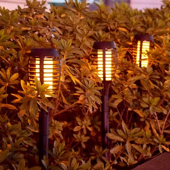 

2Pcs Solar 12LED Flame Light Outdoor Flickering Torch Lights Lawn Flickering Torch Light Solar LED Fire Lights Garden Decoration