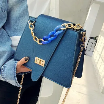 

Fashion Acrylic Chain Handbags Women Crossbody Shoulder Bag 2020 PU Leather Ladies Designer Messenger Bags Totes Female Purses