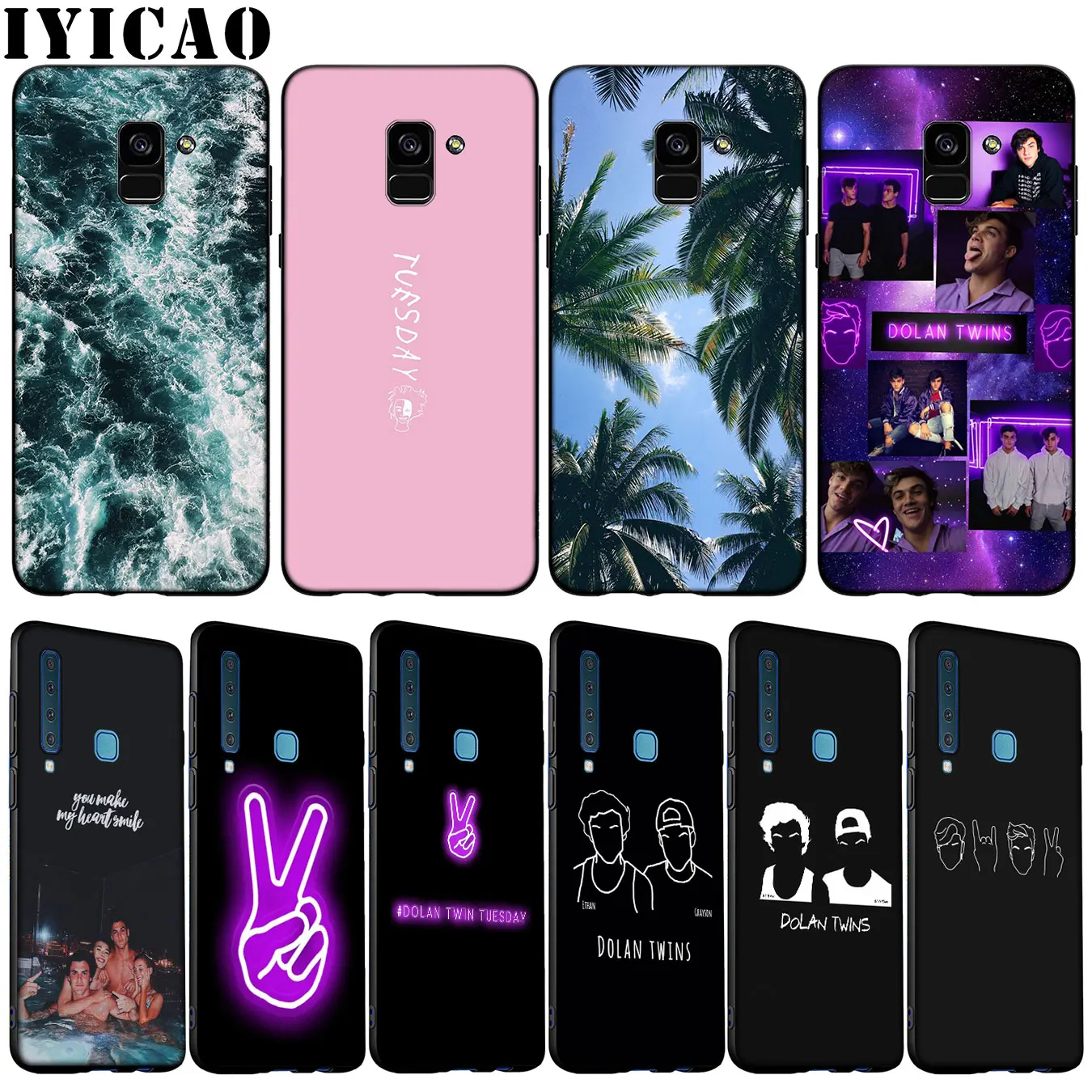 

IYICAO Dolan Twins Soft Silicone Phone Case for Samsung Galaxy A6 A7 A8 A9 2018 A3 A5 2016 2017 Note 9 8 10 Plus