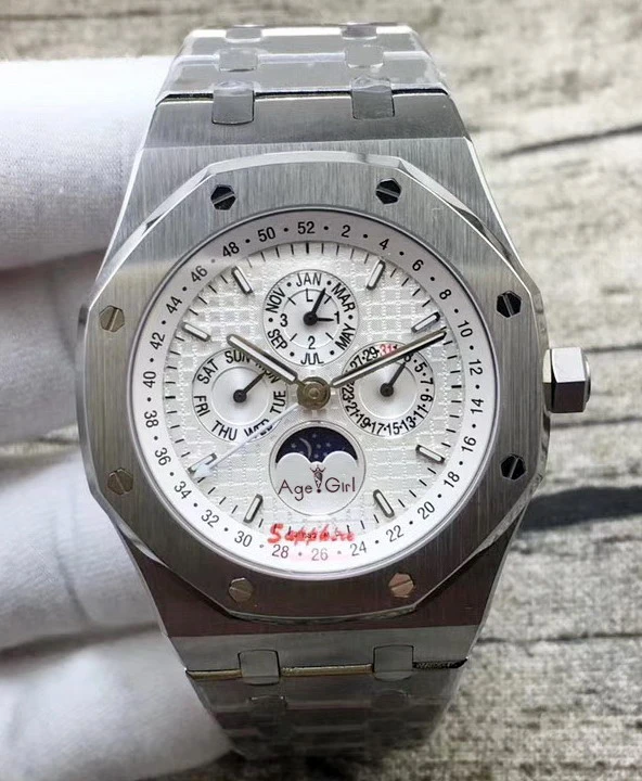 Роскошные брендовые новые мужские часы автоматические механические GMT MoonPhase сапфир Серебряный Светящийся синий черный серый белый часы прозрачные