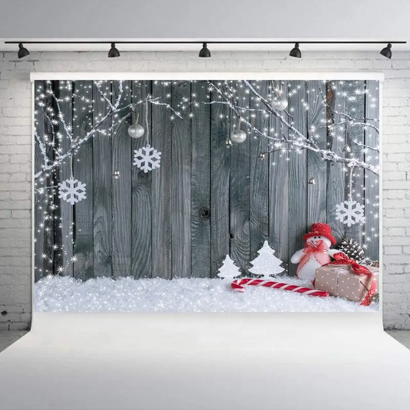 Christmas Tree Wooden Board Star Deer Baby Photography Backgrounds Customized Photographic Backdrops For Photo Studio - Color: 4