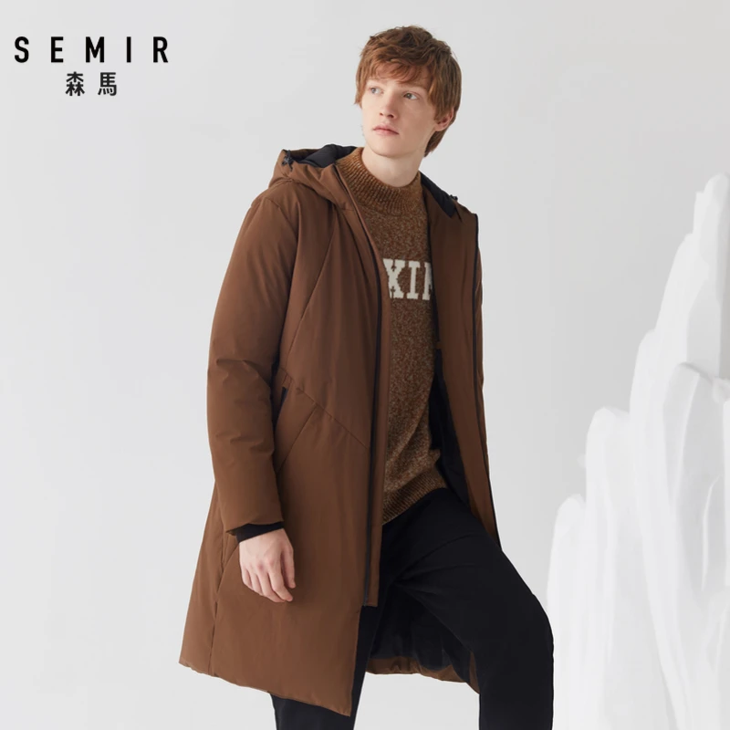 Semir メンズフード付きダウンジャケット メンズコート ブランドの服 厚くて暖かい 黒 ゲイリー 白 21 Down Jackets Aliexpress