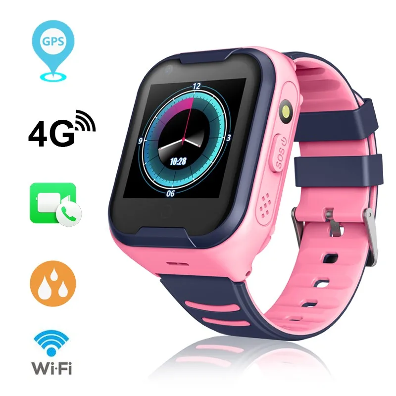 4G Смарт-часы Детские SOS gps Wifi Ip67 водонепроницаемые детские часы с большим аккумулятором 1,4 дюймов дисплей камера видео умные часы для детей