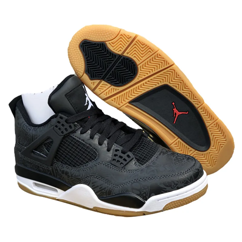 Laser Jordan Ретро 4 мужские баскетбольные кроссовки X LES черные бредовые белые Ce Мужские t Kaws серые одиночные Спортивные Кроссовки Новое поступление