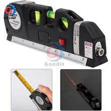 Nível Laser Horizonte Vertical Medida de Fita Alinhador 8FT Multifuncional Multiuso Padrão e uma Métrica Governante Medir o Nível A Laser