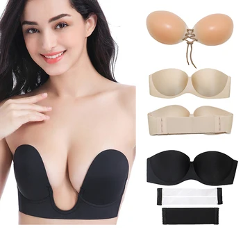 

Seamless Invisible Bras Half Cup Bra Brassiere Strapless Push Up Bra Women Sexy Lingerie Adhesive Bralette Wire Free Underwear